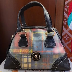 Dooney & Bourke, Plaid Leather Satchel.